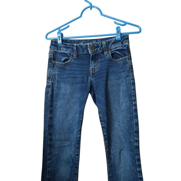 American Eagle Size 0 Super Stretch Jeggings Leg Zip Denim Skinny Casual - Picture 2 of 4